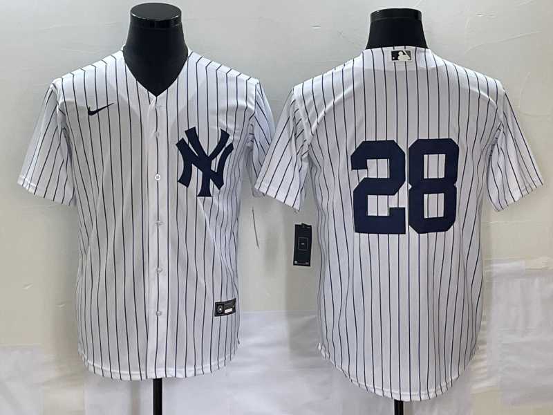 Men%27s New York Yankees #28 Josh Donaldson No Name White Cool Base Stitched Baseball Jersey->new york yankees->MLB Jersey